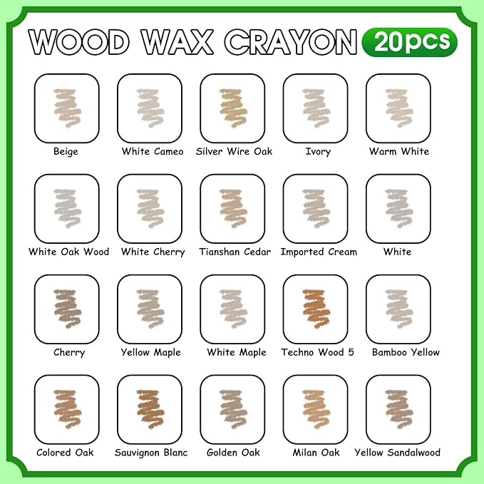 Furniture Markers Touch Up, 20 Colors Wood Filler Sticks, Wood Wax Crayons - Image 2
