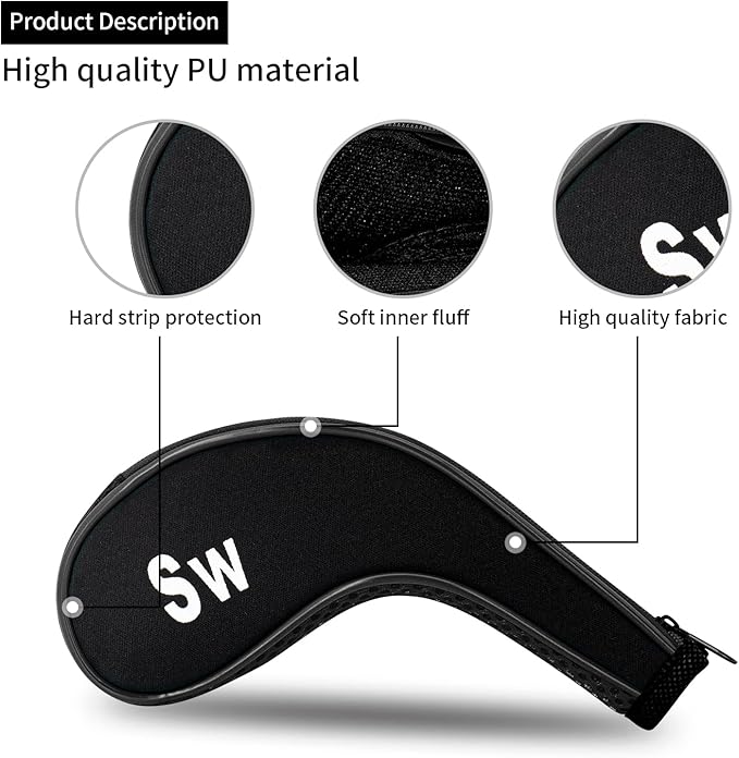 Golf 12pcs Thick Synthetic Golf Iron Head Covers Set Headcover Fit All Brands - Image 3