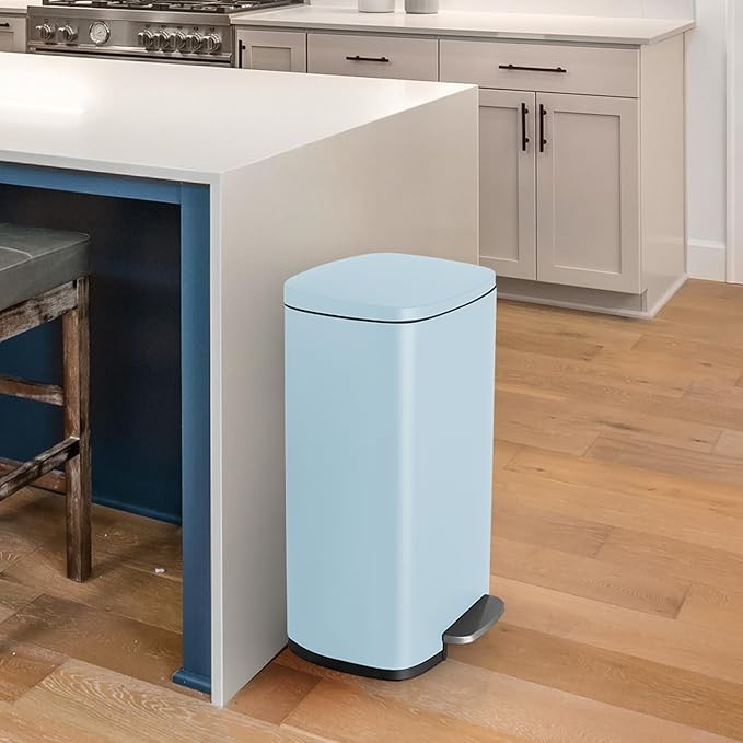 8 Gal Kitchen Trash Can, 30L Recycling or Garbage Bin, Brushed Stainless Steel - Image 7