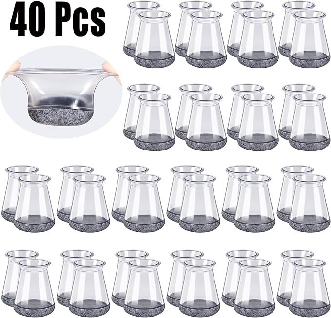 40 Pack Extra Small Chair Leg Floor Protectors Silicone Covers to Protect - Image 4