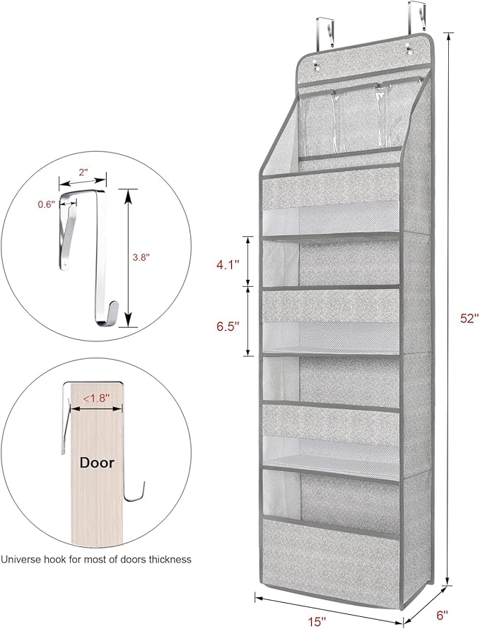 Univivi 5-Shelf Door Storage Over Door Hanging Organizer - Image 3