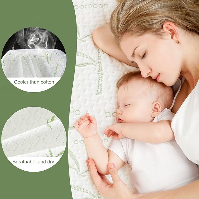 King Waterproof Mattress Protector, Rayon Made from Bamboo Mattress Pad Cover - Image 4
