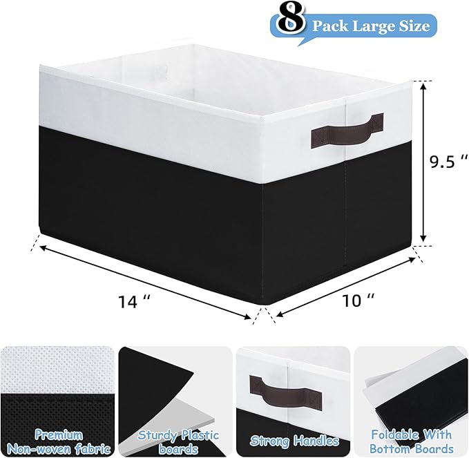 Criusia 8 Pack Large Storage Baskets - Image 2