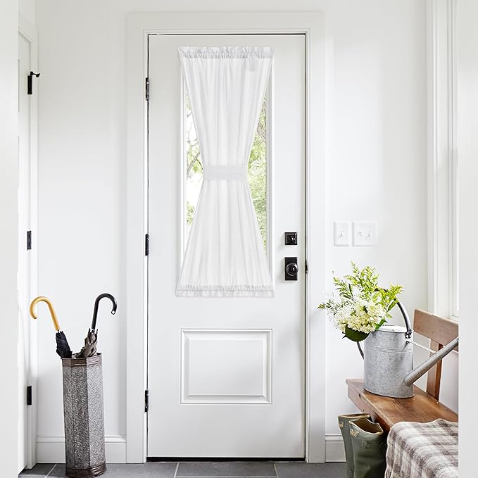 NICETOWN Sheer Door Curtain for Windows, Light Filgtering French Door Curtain by NICETOWN