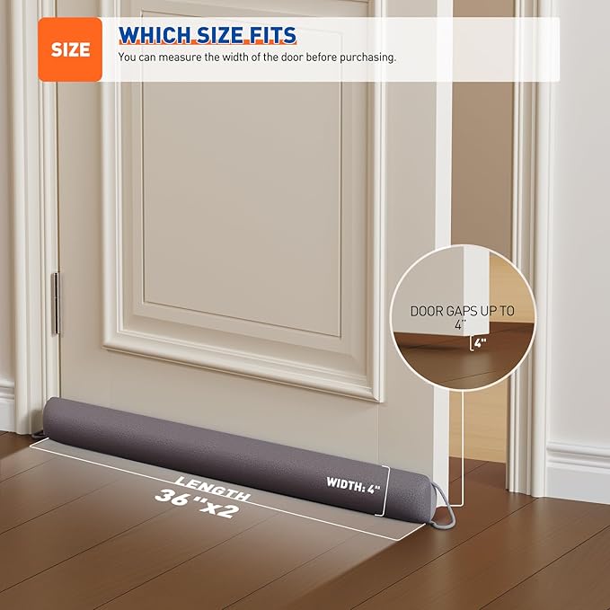 MAGZO Door Draft Stopper, 72 Inch Under Door Draft Blocker Noise Stopper - Image 3