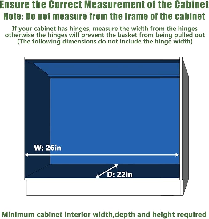 LOVMOR Pull Out Cabinet Organizer 25½" W x 21½" D, Kitchen Cabinet Pull Out - Image 4
