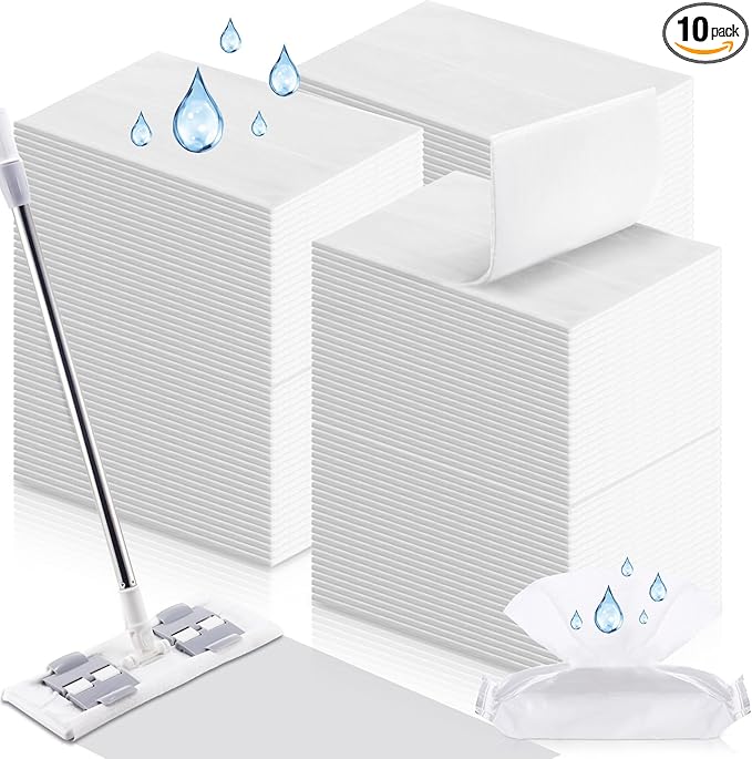 200 Counts Sweeper Wet Mopping Cloths 17.7 x 11.8'' X Large Wet Mop Pads by FillTouch