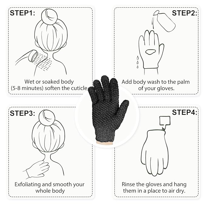 Evridwear Exfoliating Dual Texture Bath Gloves - Image 6