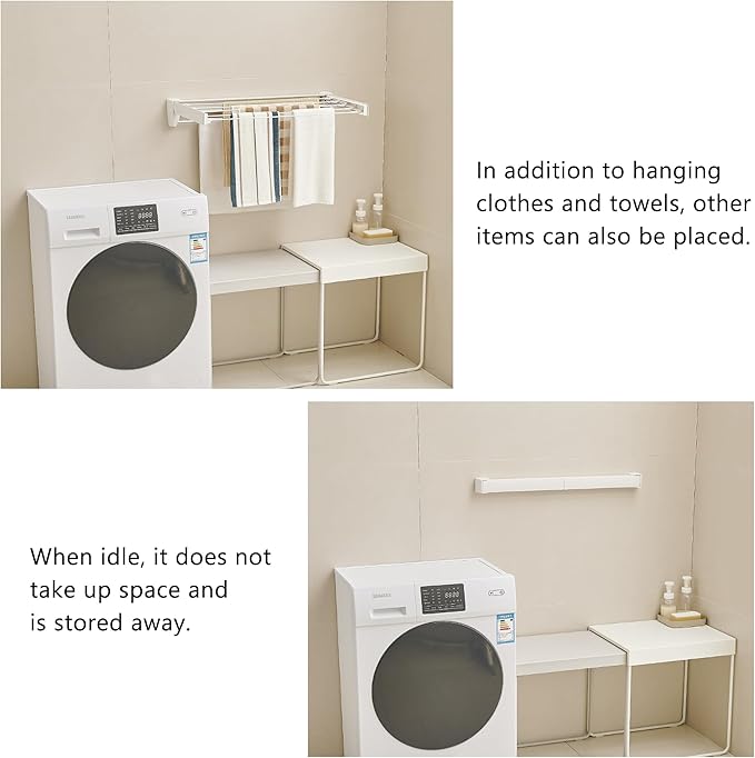 JOOM Laundry Drying Rack Collapsible, Wall Mounted Drying Rack, Clothes Drying - Image 7