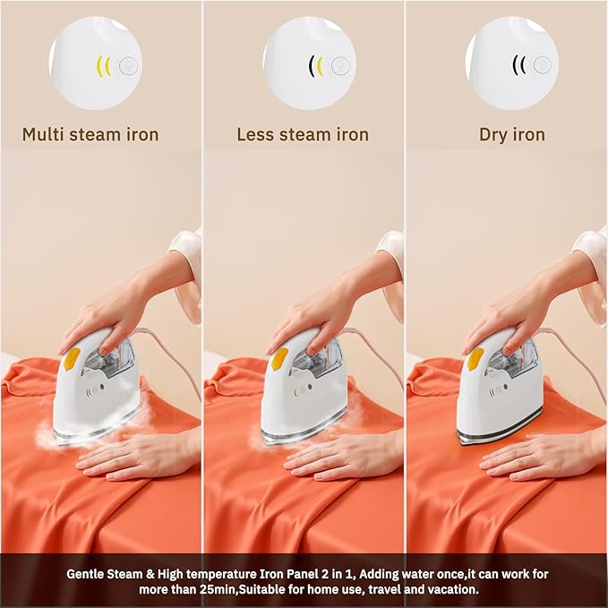 Mini Steamer＆Iron 2 in 1 Garment Steamer, Portable Travel Size Steam Iron - Image 3