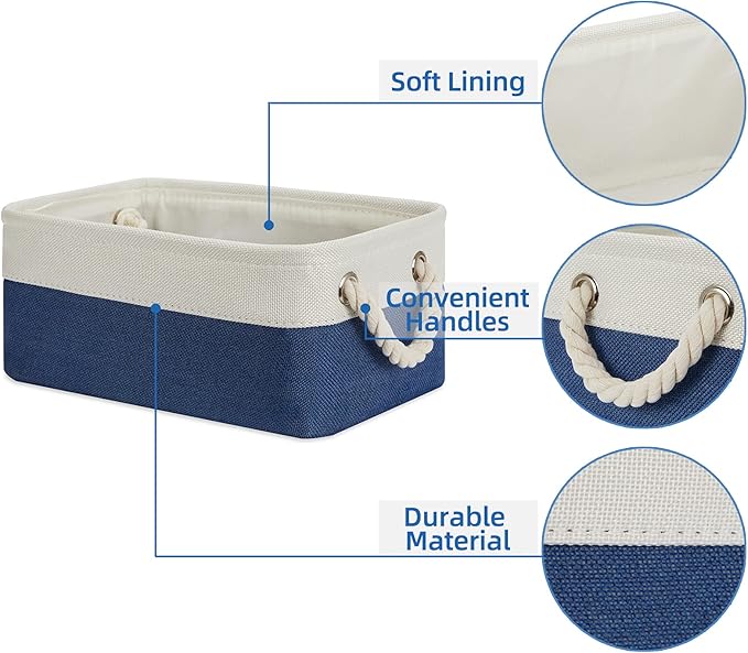 Temary Small Storage Baskets for Shelves, Fabric Storage Bins - Image 3