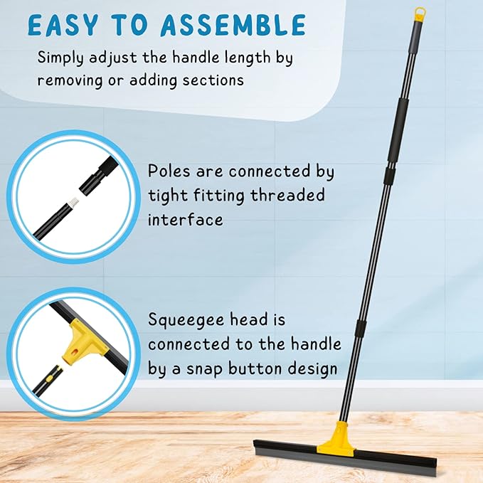 Floor Squeegee for Concrete and Tile Cleaning, Large Heavy Duty Water Scraper - Image 6