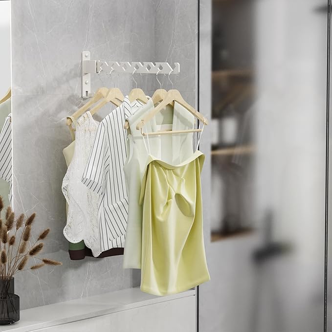 Wall Mounted Clothes Drying Rack, Wall Clothes Hanger Foldable, Laundry Hanger - Image 7