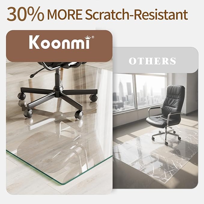 Koonmi Tempered Glass Chair Mat 46"x55" - Image 3