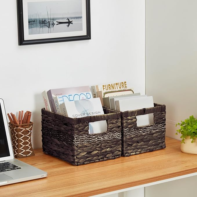 Water Hyacinth Wicker Basket, Decorative Woven Baskets - Image 6
