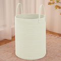 Large Woven Laundry Basket Hamper, 60L Cotton Rope Storage Bin by JMvicyroam