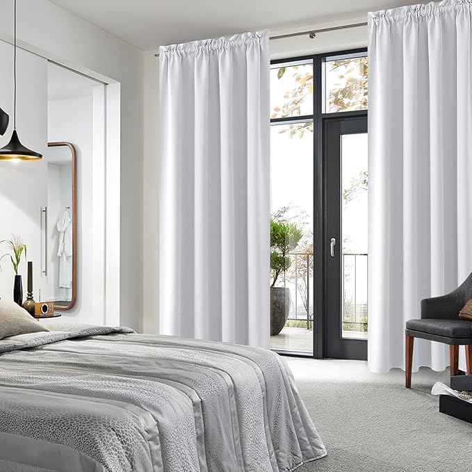 DWCN Blackout Curtains for Bedroom – Rod Pocket Thermal Insulated Noise - Image 2