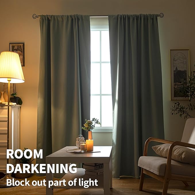 BGment Light Sage Blackout Curtains 40 Inches Length - Image 2