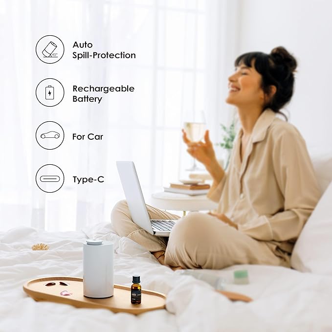 Waterless Diffuser for Essential Oil, Battery Operated Nebulizer, 0.7 Fl.Oz./ - Image 6
