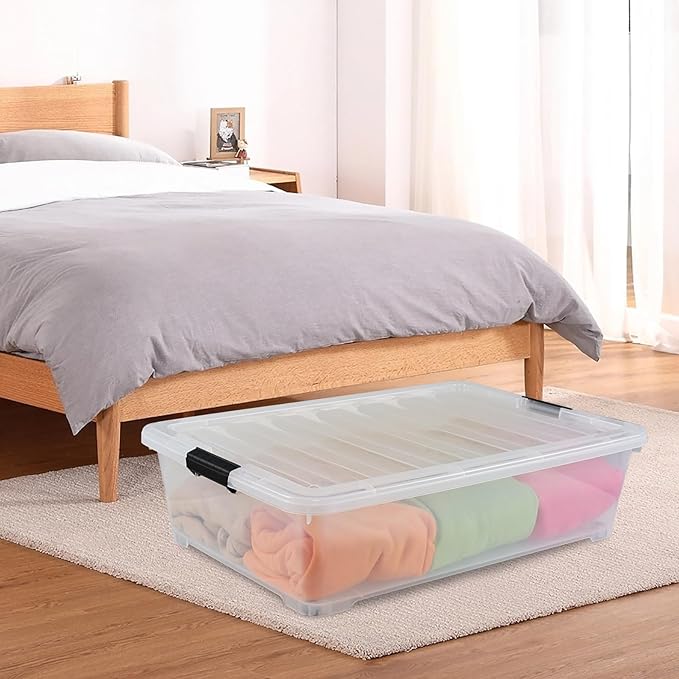 3-Pack 50 Quart Under the Bed Low Profile Storage Boxes, Large Under Bed - Image 5