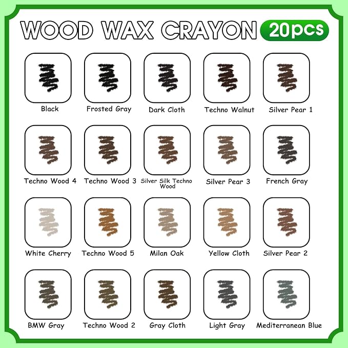 Furniture Markers Touch Up, 20 Colors Wood Filler Sticks, Wood Wax Crayons - Image 2