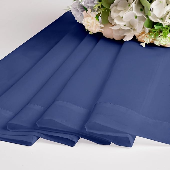 Chyhomenyc Sheer Royal Blue Curtains 90 inches Long 2 Panels, Light Filtering - Image 4