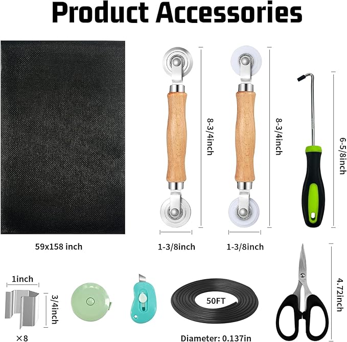 Window Screen Replacement, Screen Door Repair Kit, Including 50 FT - Image 2