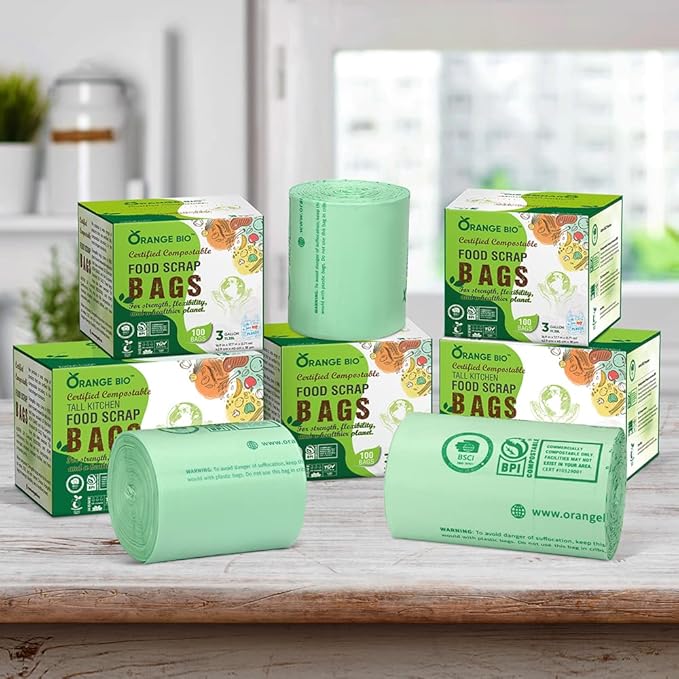 OrangeBio 6~8 Gallon Compostable Trash Bags, Plant-Based Garbage Bags - Image 6