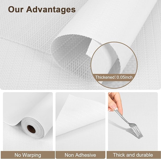 OcePor Non-Adhesive Drawer and Shelf Liner 12IN x 30FT, Non Slip Cabinet and - Image 4
