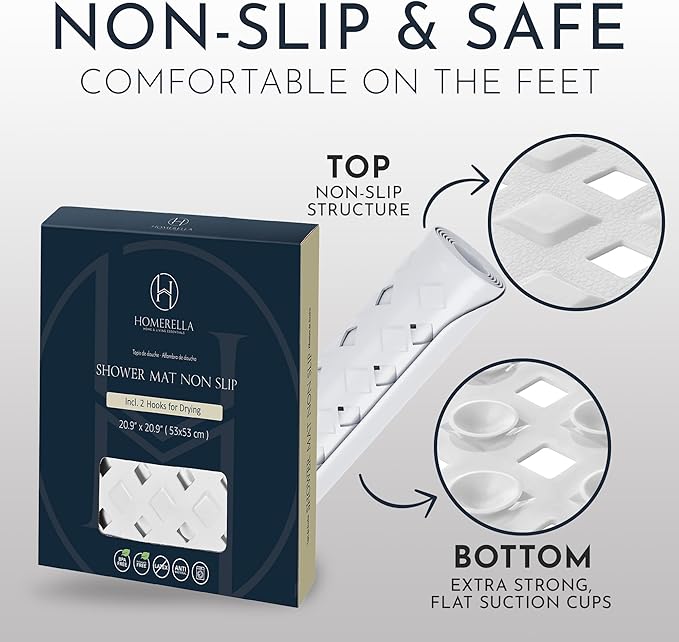 Homerella Anti Slip Shower Mat | Anti Mold Non Slip Bathtub Mat - Image 5