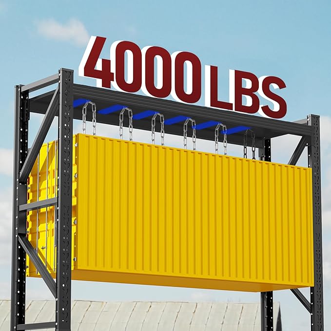 4000LBS Storage Shelves Heavy Duty, 4 Tier Adjustable Shelf, Garage Storage - Image 4