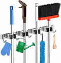 ZONGOOL 4 Racks and 5 Hooks Broom Holder Wall Mount Mop Hanger Wall Mounted Mop by ZONGOOLHouseware
