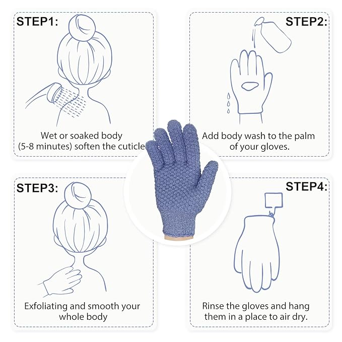 Evridwear Exfoliating Glove for Shower Man and Women, Dual Texture Bath Body - Image 5