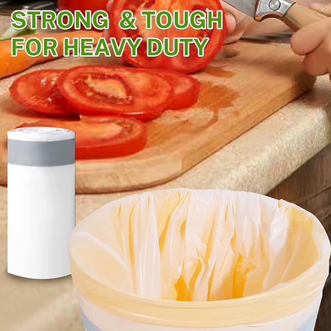 10 Gallon Trash Bags Drawstring, 1 Mil Thick White Garbage Bag - Image 7