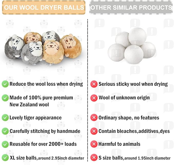 XL Size Wool Dryer Balls 6 Pcs - Image 3