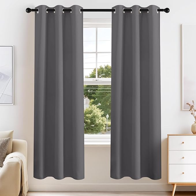 PONY DANCE Blackout Curtains for Bedroom 72 Inch Length 2 Panels Set, Privacy by PONYDANCE