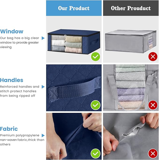 HomeHacks Storage 10-Pack Clothes Organizer Storage Bags Foldable Storage Box - Image 5