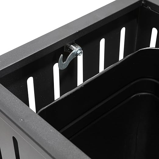 BEAMNOVA Trash Can Outdoor Top Tray Matte Black Stainless Steel Commercial - Image 8