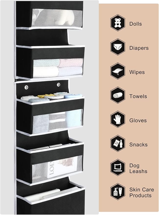 Yecaye 6-Tier Over The Door Storage Organizer, Flexible 1 Split into 2 - Image 6