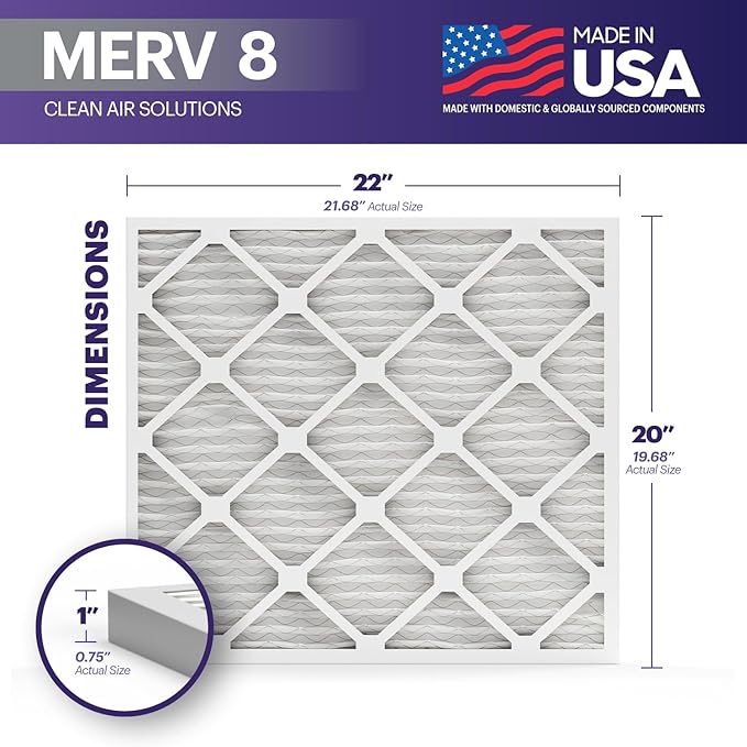 BNX TruFilter 20x22x1 Air Filter MERV 8 - Image 2