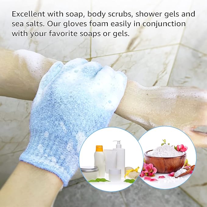 Evridwear Exfoliating Glove for Shower Man and Women, Dual Texture Bath Body - Image 4