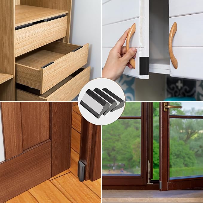 Wedge-Shape Window Weather Stripping Door Frame Seal Strip 3Pcs×196" Black - Image 7