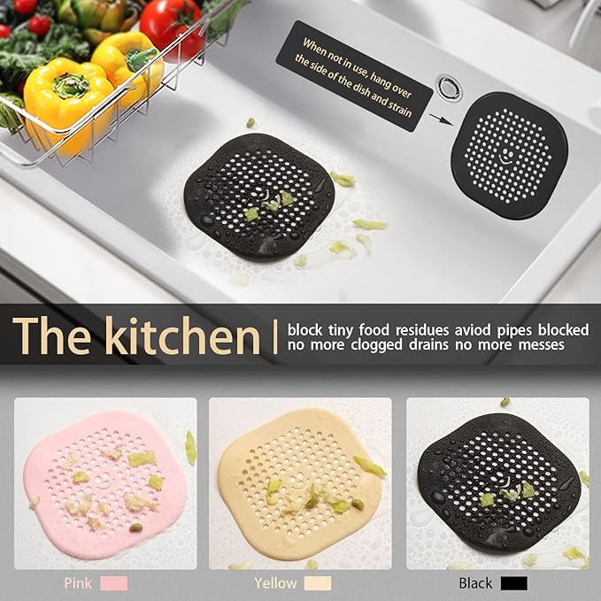 2 Pack Drain Hair Catcher Silicone Drain Protector Hair Stopper - Image 3