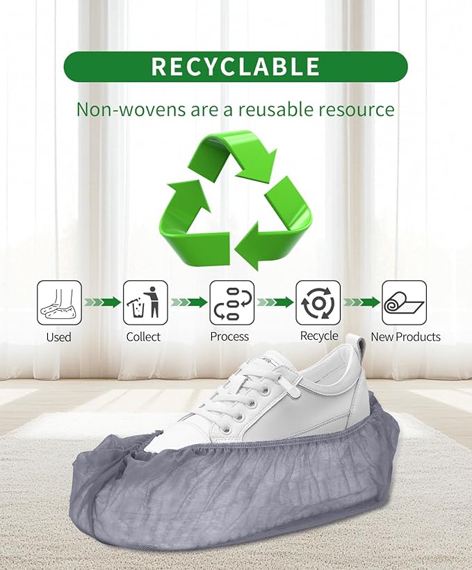 200Pcs Non-Woven Shoe Covers Disposable Non Slip - Image 7