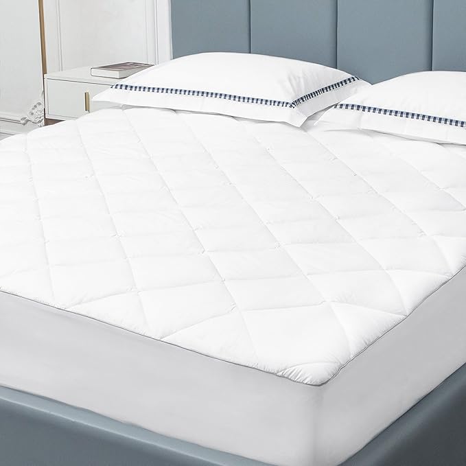 Sunflower King Mattress Pad Cover, Cotton Mattress Cover Hypoallergenic by SunflowerHometexUS