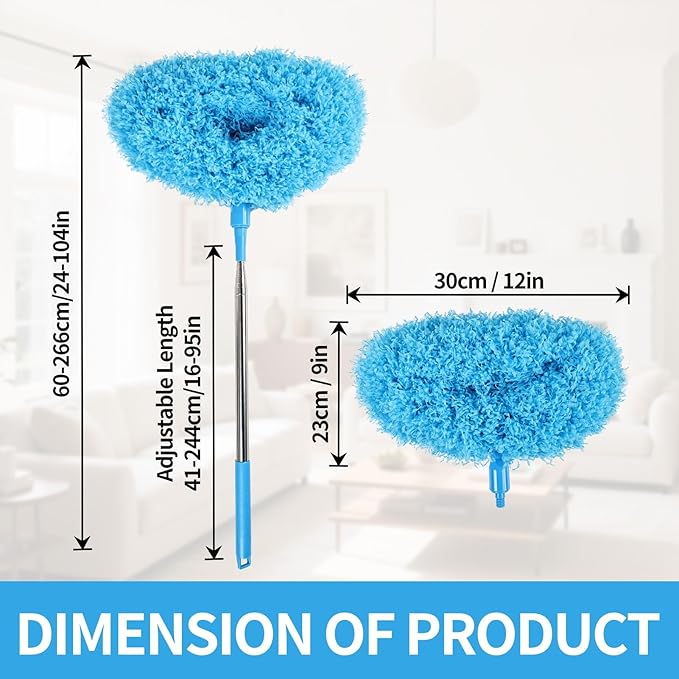 Ceiling Fan Cleaner Duster Reusable Microfiber Removable Extendable Duster - Image 2