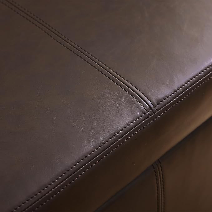 HUIMO Faux Leather Storage Ottoman Bench 50.3 Inch Extra Long PU Upholstered - Image 7