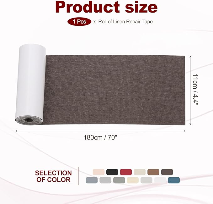 PATIKIL 70x4.4 Inch Linen Repair Tape, Repair Fabric Patch Self Adhesive Couch - Image 2