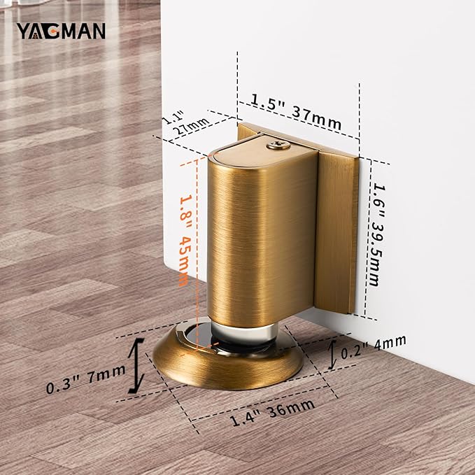 3 Pack Magnetic Door Stoppers Retractable Bottom of Door Holder No Drilling - Image 2