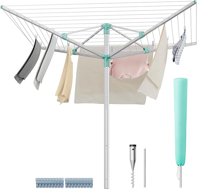SONGMICS Umbrella Drying Rack, Retractable Outdoor Drying Rack, Height - Image 2